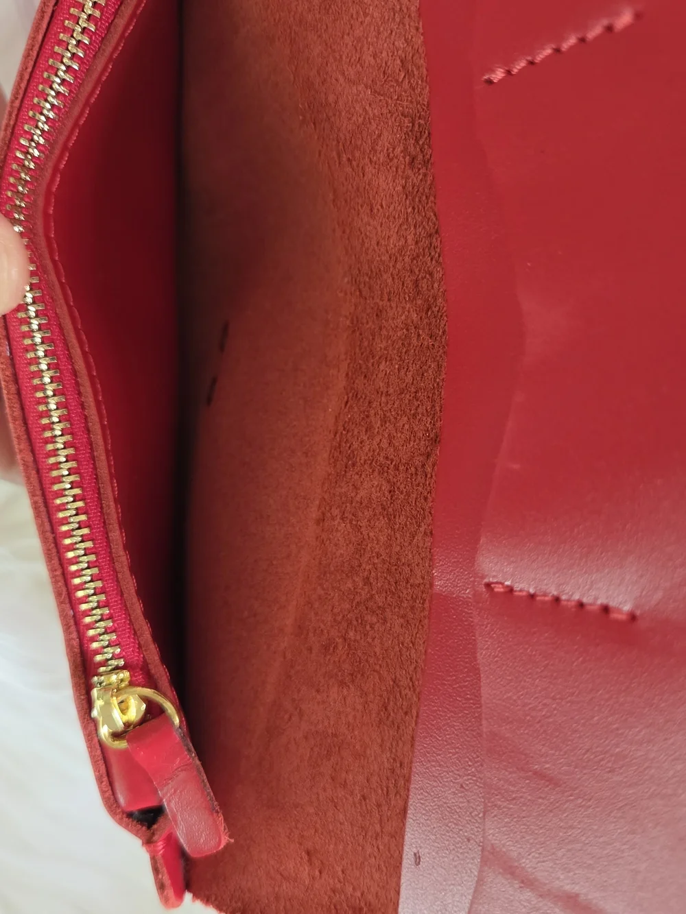 Women's Red Snap Leather Wallet - Unbranded